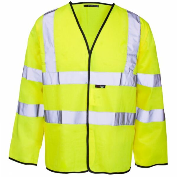 Personalised Long Sleeve Hi Vis Yellow Velcro Vest