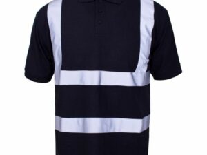 Personalised Hi Vis Black/Navy Polo Shirt